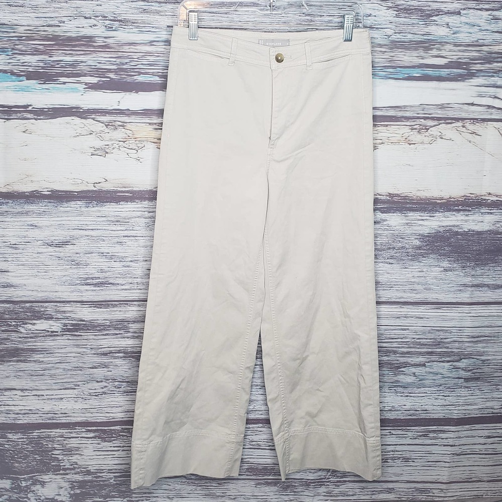 Everlane Wide Leg Cropped Chino Pants Size 4 Khaki